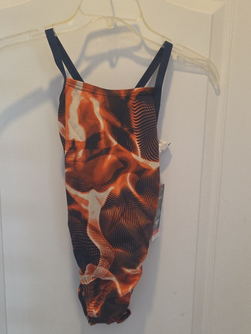 Speedo Kids One-Piece Swimsuit in Orange and Black - Youth Swim